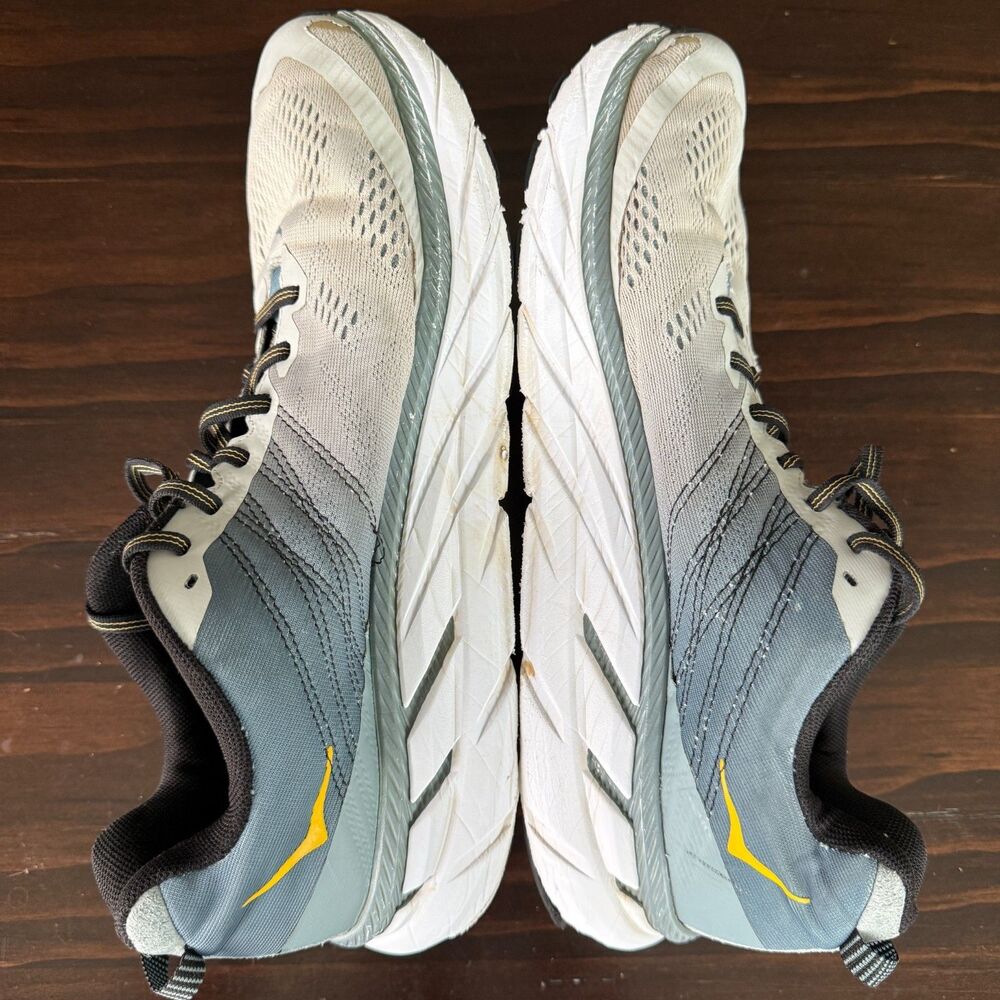 Size - 12 Hoka One One Clifton 6 Shoes Men's Gray Blue Running Max Cushion Road - Picture 5 of 11